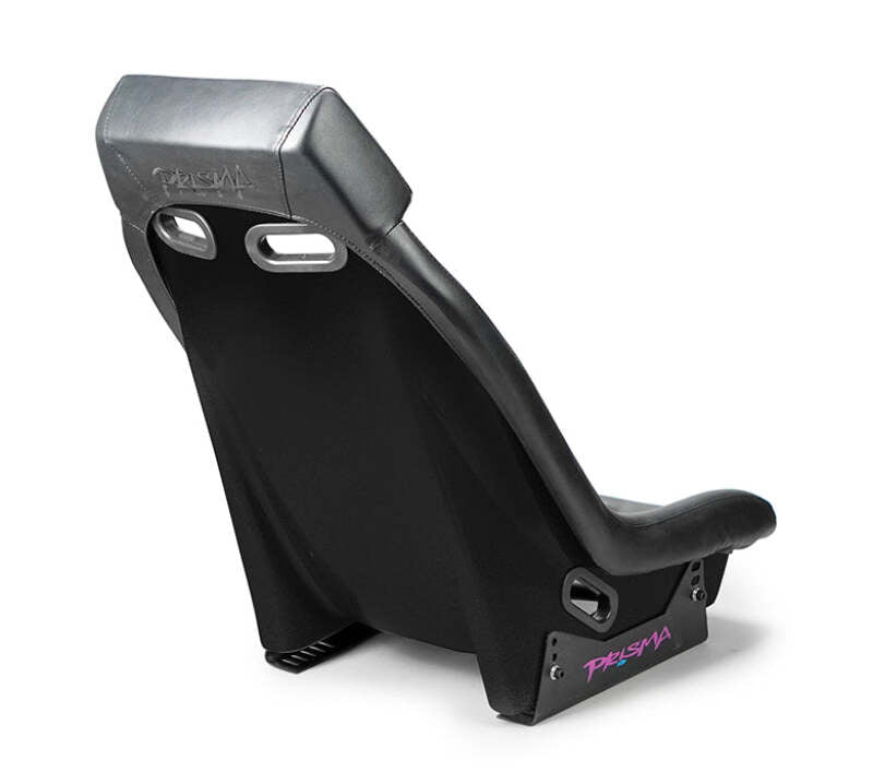 NRG GT Retro Bucket Seat - Black PVC Leather Black Stitching Black Fiberglass Back-thumbmail-3