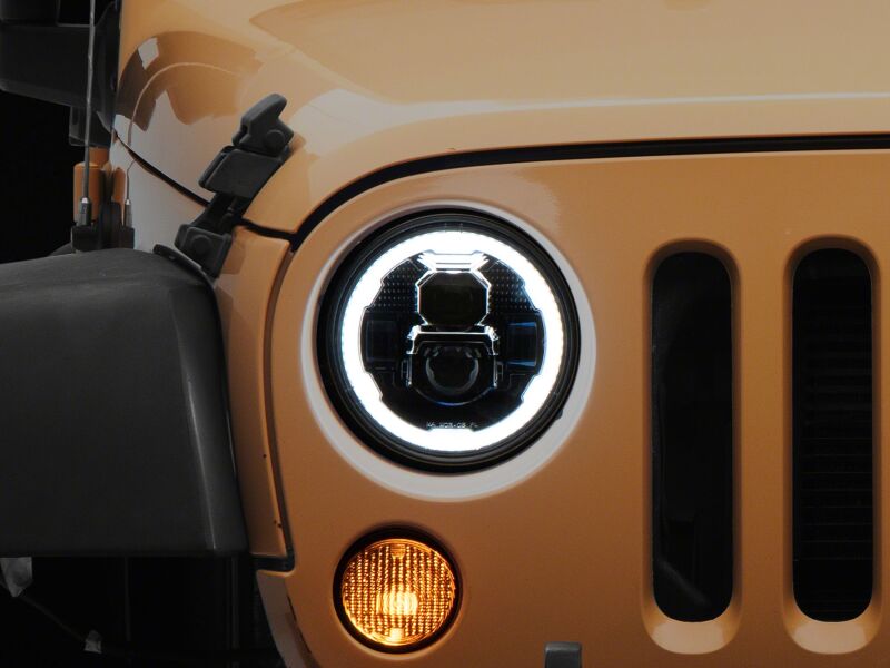 Raxiom 07-18 Jeep Warngler Axial Series 7-Inch LED Headlights w DRL/ Black Housing - Clear Lens-thumbmail-10