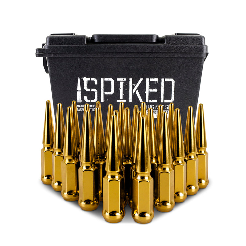 Mishimoto Mishimoto Steel Spiked Lug Nuts M12 x 1.5 24pc Set Gold-thumbmail-4