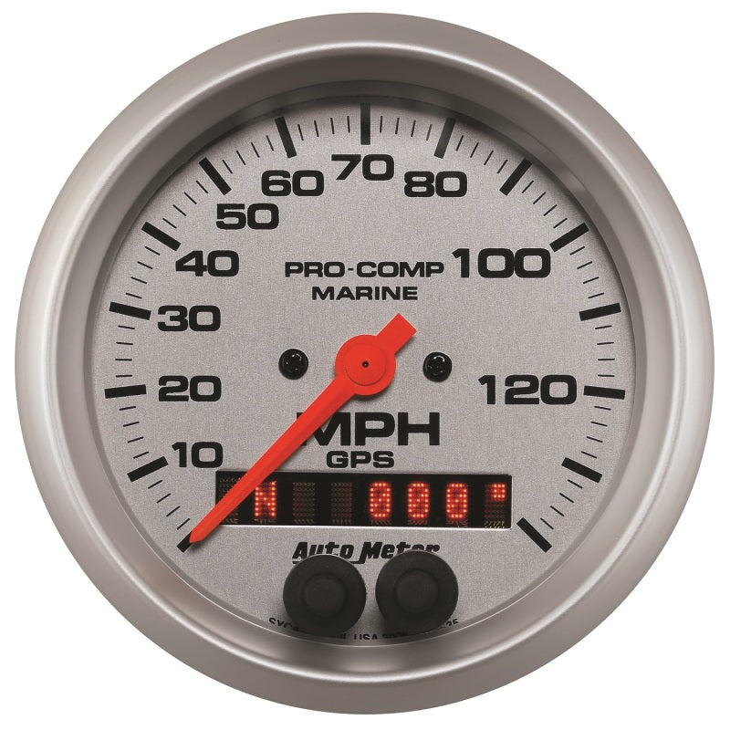 Autometer Marine Silver 3-3/8in. 140MPH GPS Speedometer Gauge-thumbmail-2