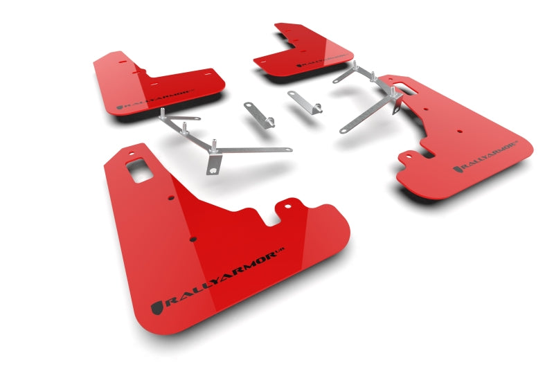 Rally Armor 2022+ Subaru BRZ / 2022+ Toyota GR86 Red UR Mud Flap w/ Black Logo-thumbmail-2
