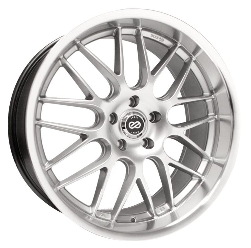 Enkei Lusso 18x7.5 42mm Offset 5x100 Bolt Pattern 72.6 Bore Hyper Silver w/ Machined Lip Wheel-thumbmail-1