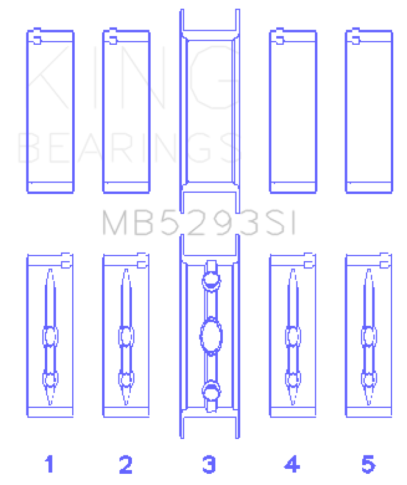 King GM 294/325/345/364CI 4.8/5.3/5.7/6.0L L20/LS1/LS2/LS4/LS6 (Size 040) Main Bearing Set-thumbmail-2