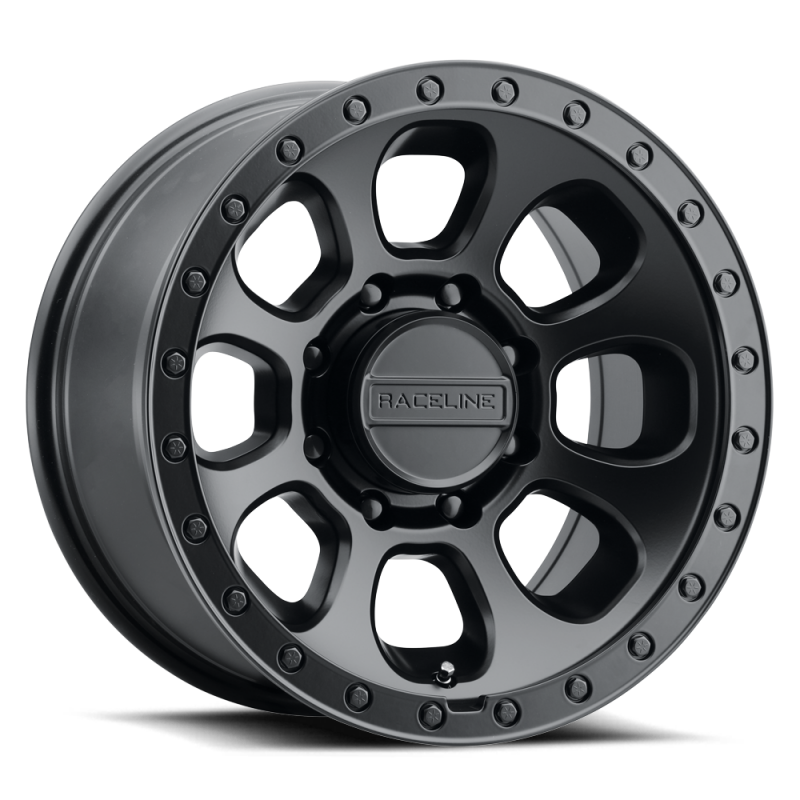 Raceline 961B Bolt 17x9in / 8x165.1 BP / -12mm Offset / 130.81mm Bore - Satin Black-thumbmail-1