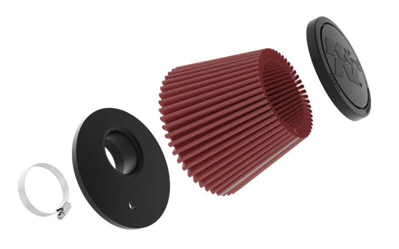 K&N Universal Clamp-on Air Filter 2in Flange ID 5-3/16in Base 3-1/2in Top 3-11/16in Height w/ Vent-thumbmail-5