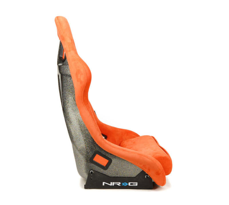 NRG FRP Bucket Seat ULTRA Edition W/ Grey Pearlized Back / Orange Microfiber Material - Large-thumbmail-7