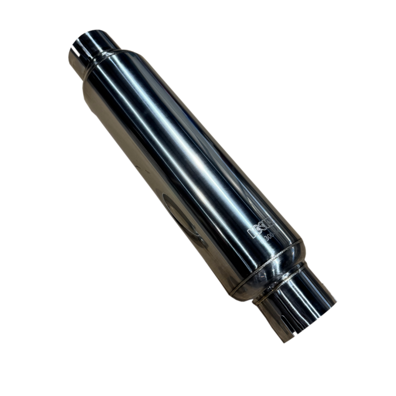 Kooks 3in. Round Clamp In Muffler 14in. Long Polished Stainless Steel-thumbmail-3