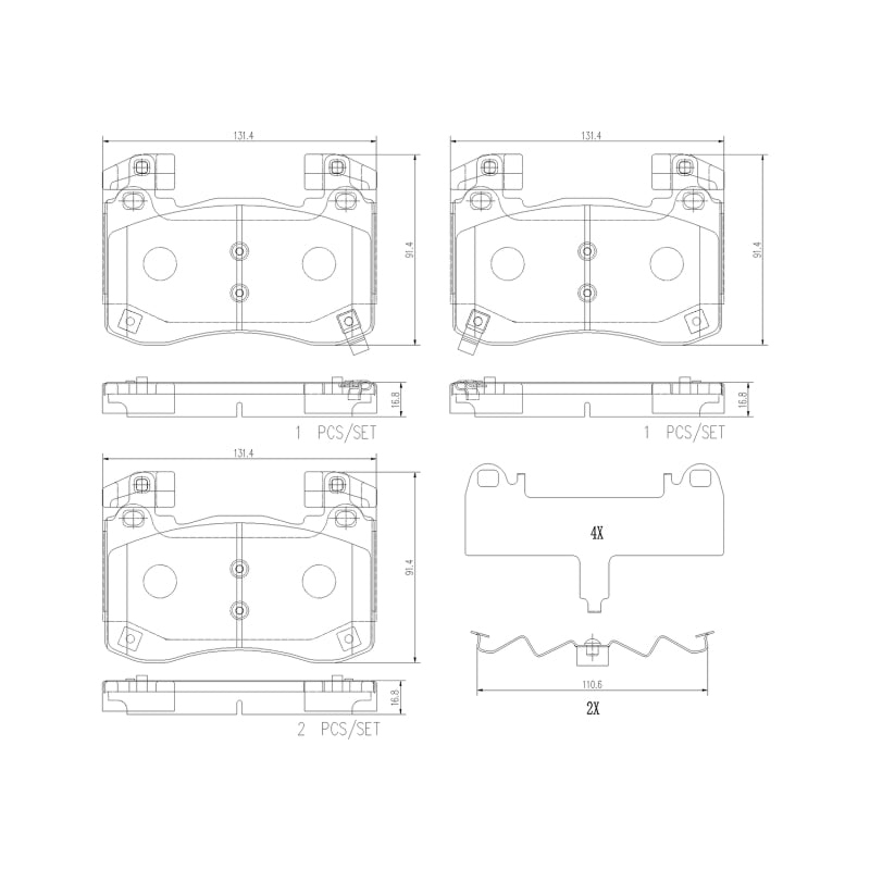 Brembo 18-21 Genesis G70/ Kia Stinger Front NAO Brake Pad-thumbmail-1