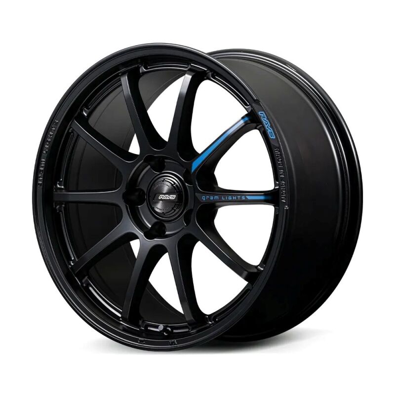 Gram Lights 57NR LIMITED II 17x7.0 +47 5-114.3 Semigloss Black Wheel w/ Black Cap/Stickers/Air Valve-thumbmail-6