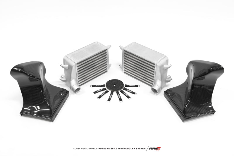 AMS Performance 16-19 Porsche Carrera/Carrera S (991.2) Alpha Intercooler Kit w/Carbon Fiber Shrouds-thumbmail-3