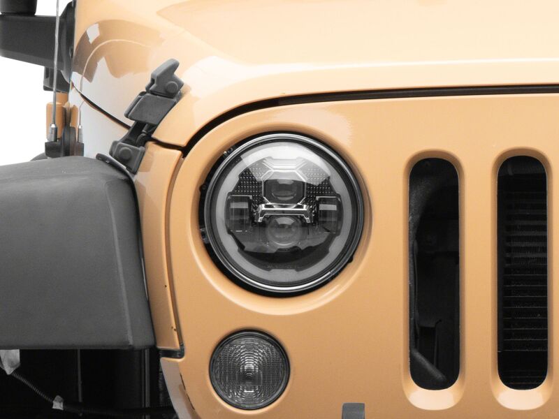 Raxiom 07-18 Jeep Warngler Axial Series 7-Inch LED Headlights w DRL/ Black Housing - Clear Lens-thumbmail-11