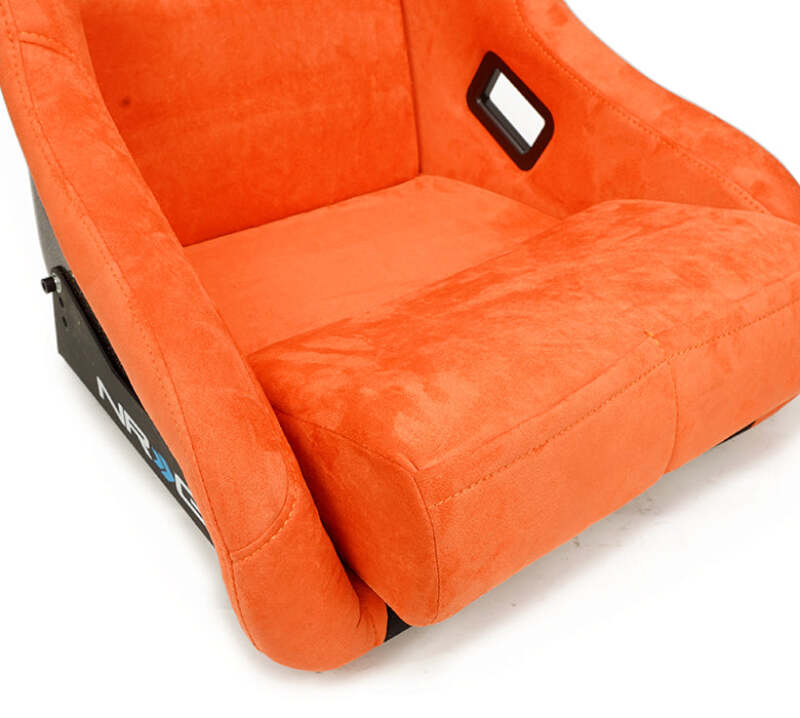 NRG FRP Bucket Seat ULTRA Edition W/ Grey Pearlized Back / Orange Microfiber Material - Large-thumbmail-8
