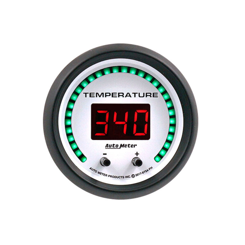 Autometer 52.4mm White Switchable 60-340 Degrees F / 40-170 Degrees C Phantom Elite Digital Gauge-thumbmail-2