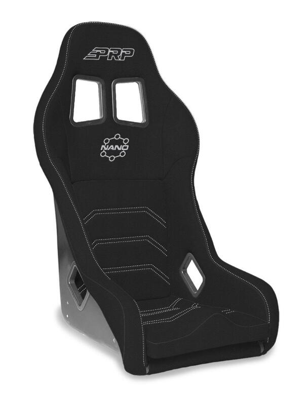 PRP Seats Nano Composite Seat - Black w/ Silver Stitch and Logos-thumbmail-1