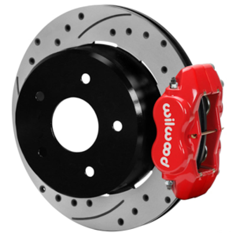 Wilwood 88-98 Chevy Silverado Forged Dynalite 12.19x0.81 Drill/Slot Rear Drum to Disc Conv. - Red-thumbmail-1