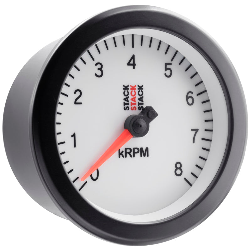 Autometer Stack Sport 88mm 0-8K RPM Tachometer - White-thumbmail-6