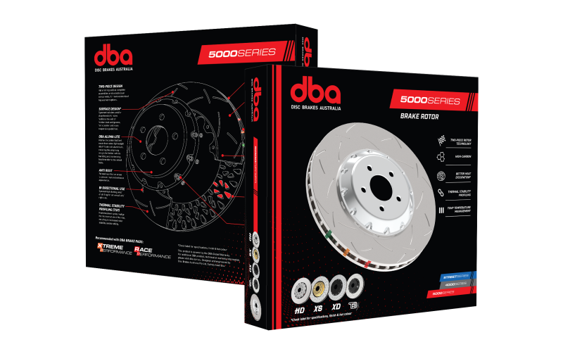 DBA 2004 WRX STi (5x100) Front Cross Drilled & Slotted 5000 Series Replacement Rotor Rings-thumbmail-4