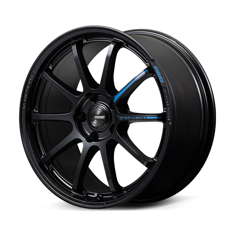 Gram Lights 57NR LIMITED II 17x7.0 +47 4-100 Semigloss Black Wheel w/ Black Cap/Stickers/Air Valve-thumbmail-6