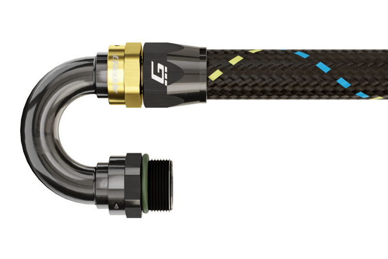GReddy AN08 180 DEGREE ORB MALE BLACK/GOLD ANODIZED-thumbmail-1