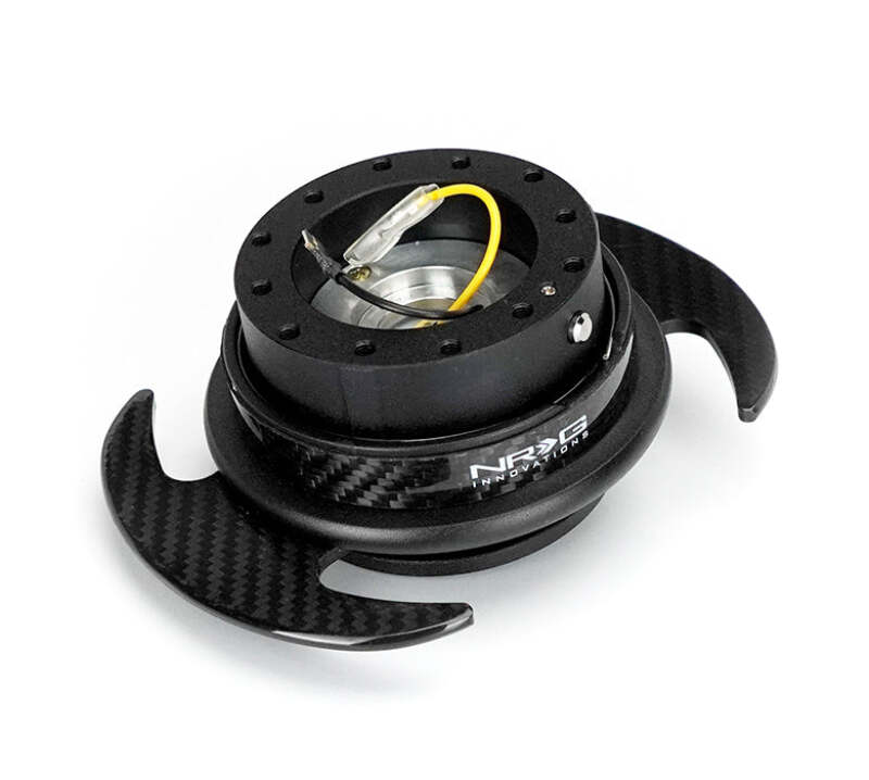 NRG Quick Release Kit Gen 3.0 - Black Body / Carbon Fiber Ring w/ Carbon Fiber Handles-thumbmail-1