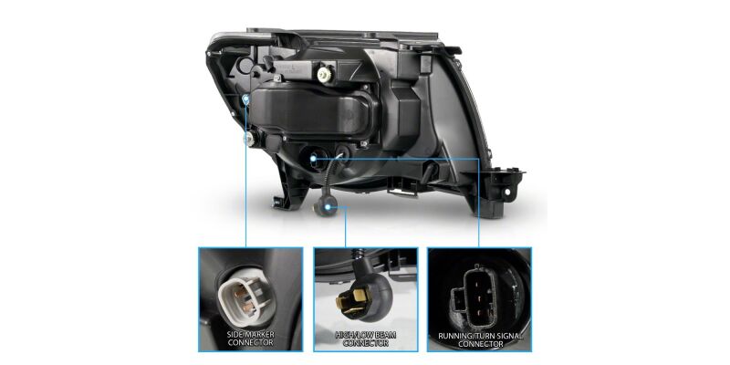 Raxiom 05-11 Toyota Tacoma Axial Series Switchback Proj Headlights- Chrome- Clear Lens-thumbmail-7