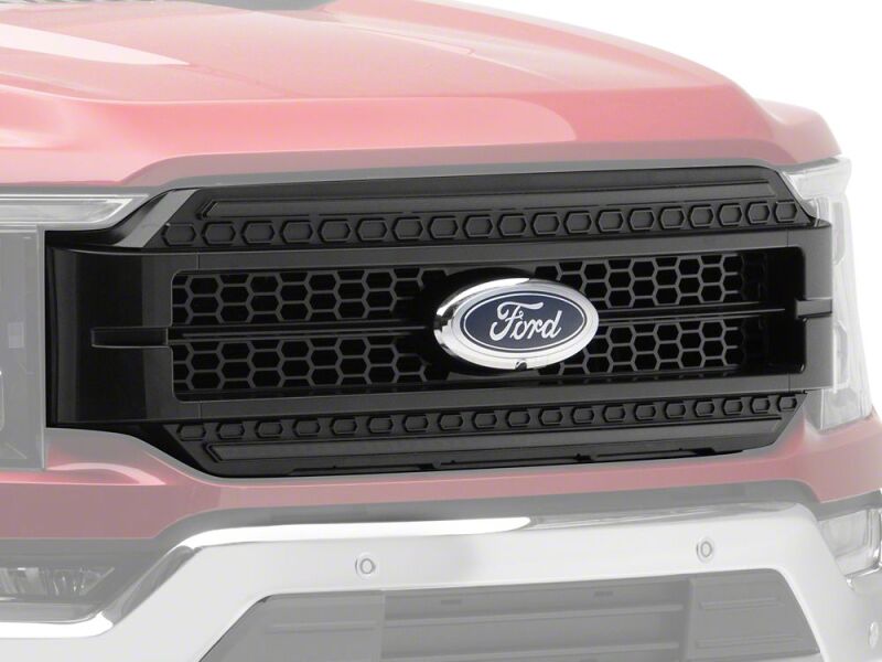 Raxiom 21-23 Ford F-150/ Exc.Raptor CXR Series LED Upper Replacement Grille with White DRL- Black-thumbmail-1