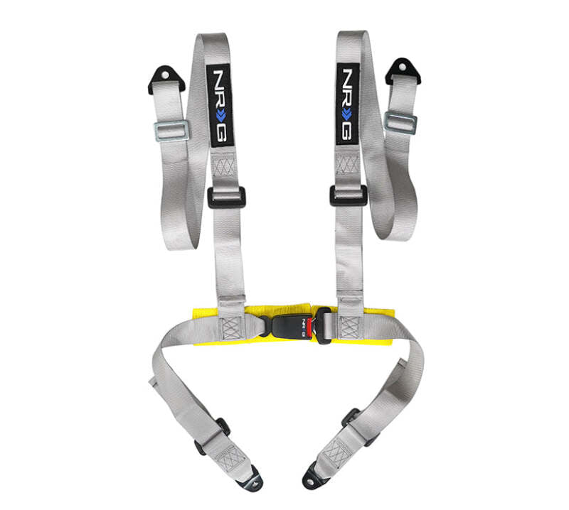 NRG 4 Point Seat Belt Harness / Buckle Lock - Silver-thumbmail-1