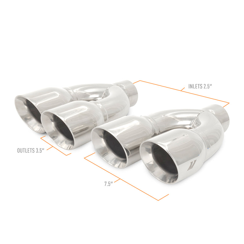 Mishimoto Universal Steel Muffler Tip 2.5in Inlet Dual Y Polished-thumbmail-3