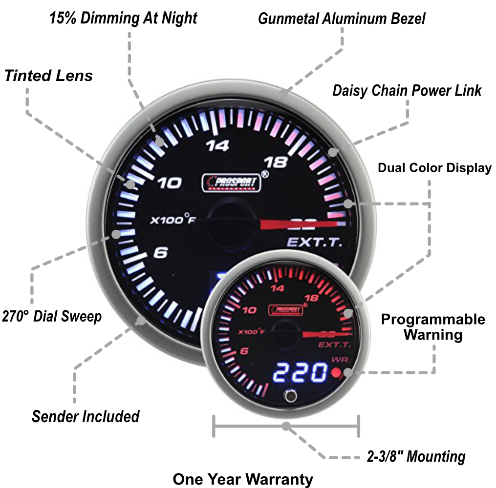 2-3/8" JDM Electrical Exhaust Gas Temperature Gauge-thumbmail-2