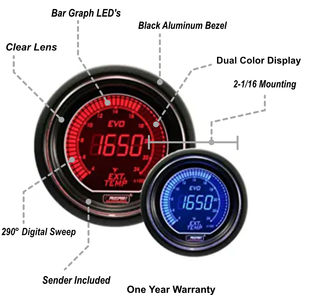 2-1/16" Evo Electrical Exhaust Gas Temperature Gauge-thumbmail-2