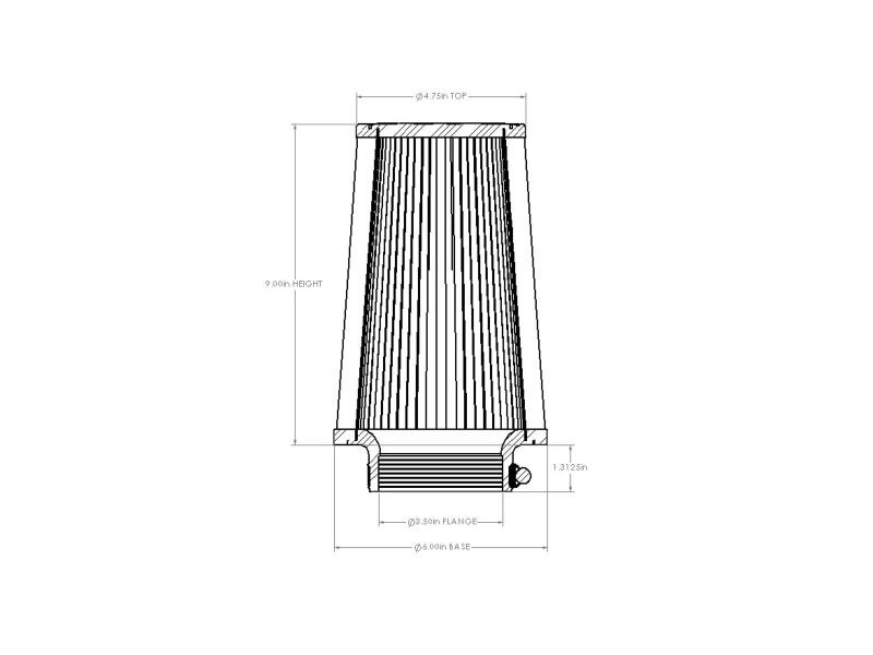 aFe POWER Universal Clamp-On Air Filter w/ D2 Dura-Dry Media - 3-1/2in F x 6in B x 4-3/4in T x 9in H-thumbmail-7