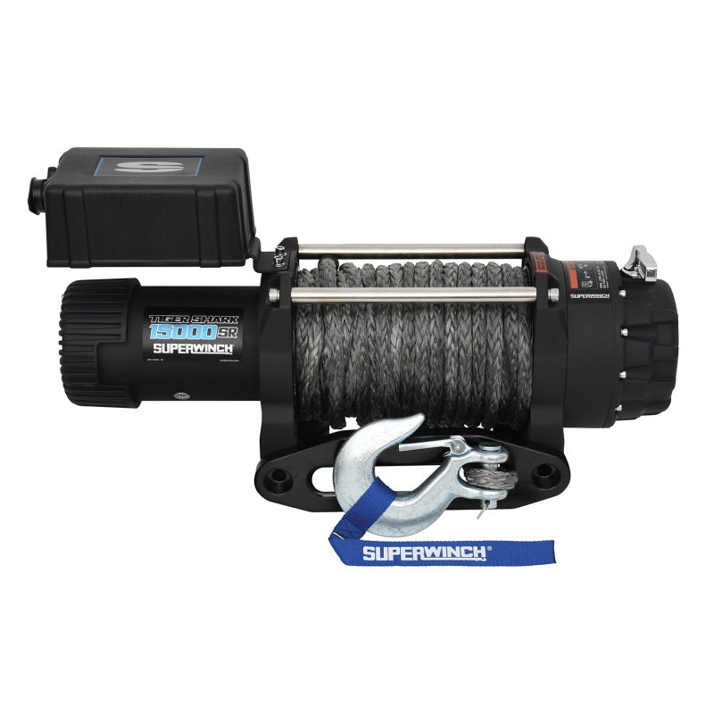 Superwinch 15000 LBS 12V DC 15/32in x 78ft Synthetic Rope Tiger Shark 15000SR Winch-thumbmail-11
