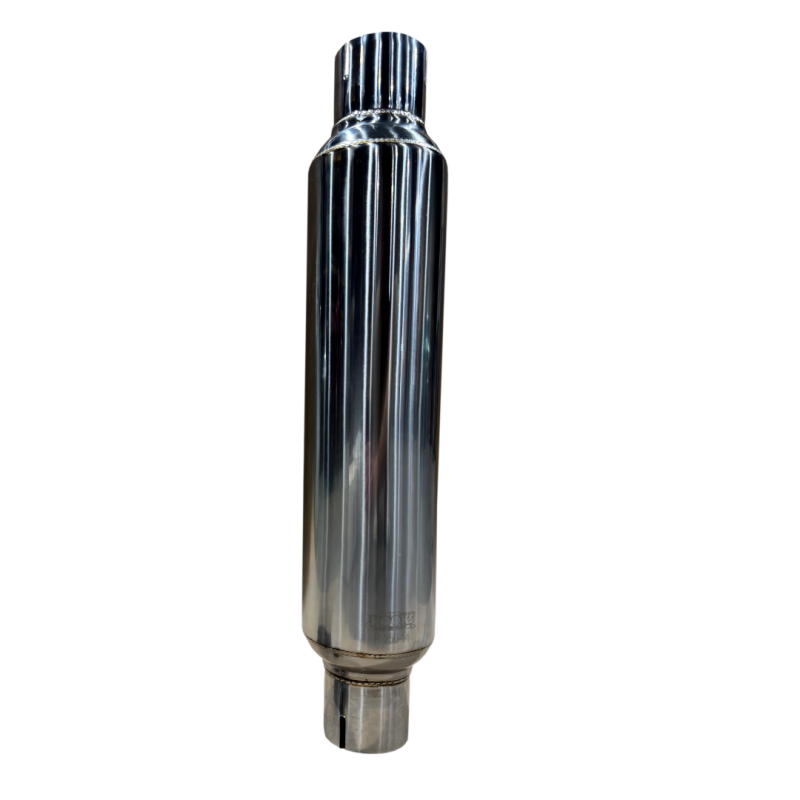 Kooks 2.5in Round Clamp In Muffler 14in Long Polished Stainless Steel-thumbmail-3
