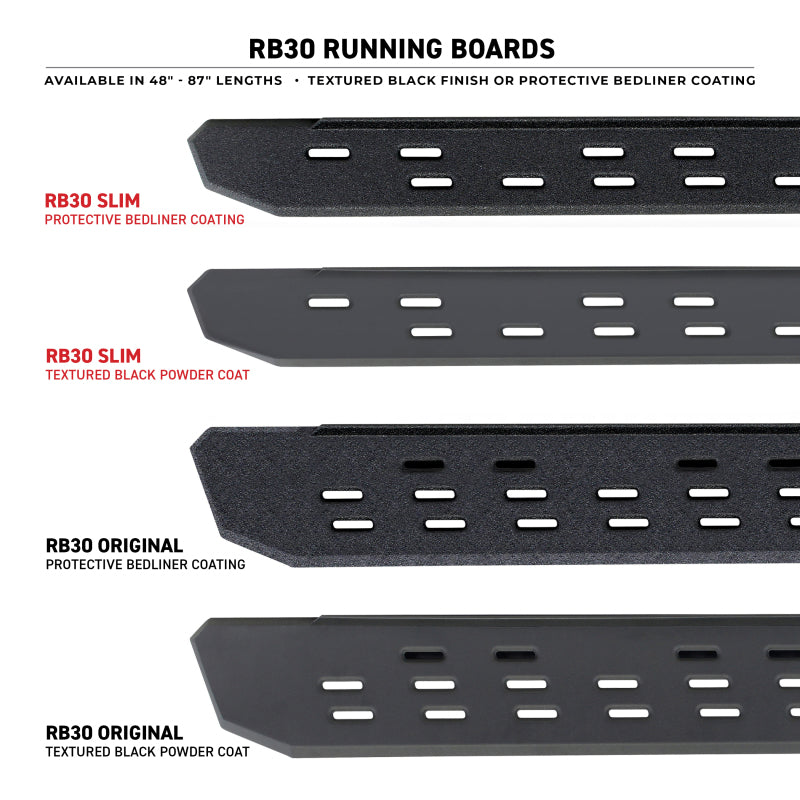 Go Rhino RB30 Slim Line Running Boards 80in. - Bedliner Coating (Boards ONLY/Req. Mounting Brackets)-thumbmail-2