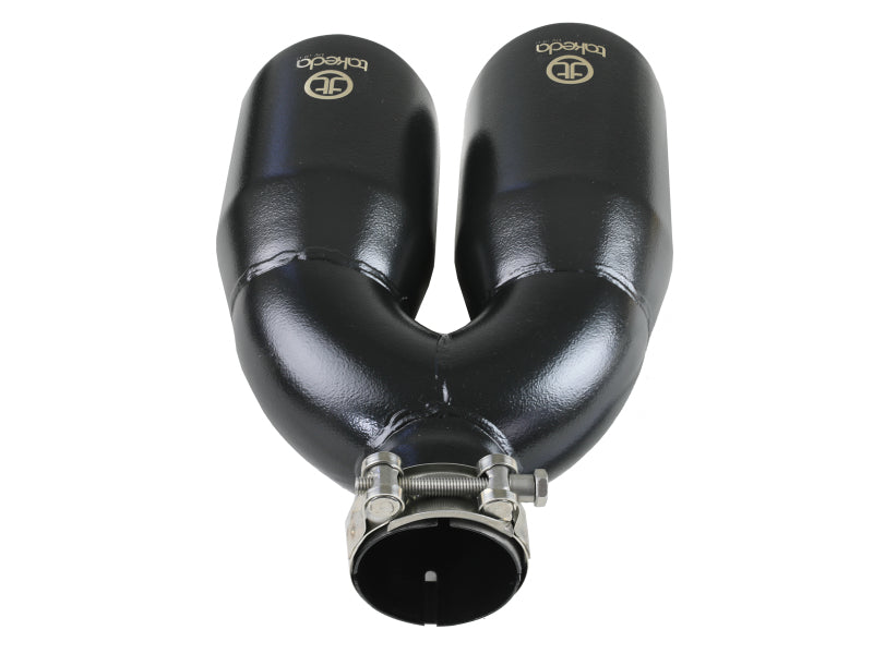 aFe Takeda 2.5in 304 Stainless Steel Clamp-on Exhaust Tip Passenger Side 2.5in Inlet 4inDual - Black-thumbmail-5