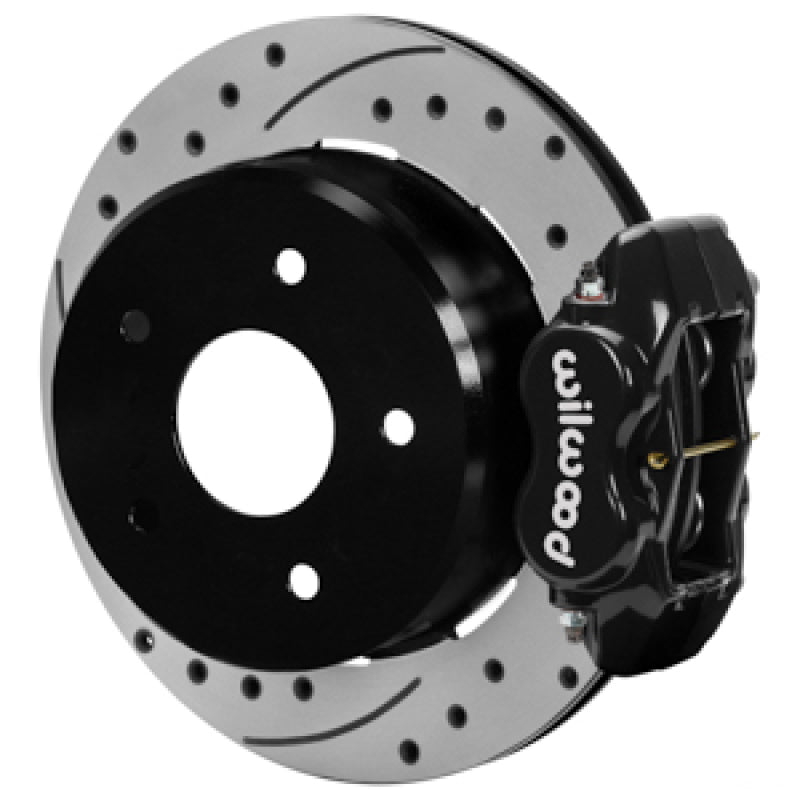Wilwood 88-98 Chevy Silverado Forged Dynalite 12.19x0.81 Drill/Slot Rear Drum to Disc Conv. - Black-thumbmail-1