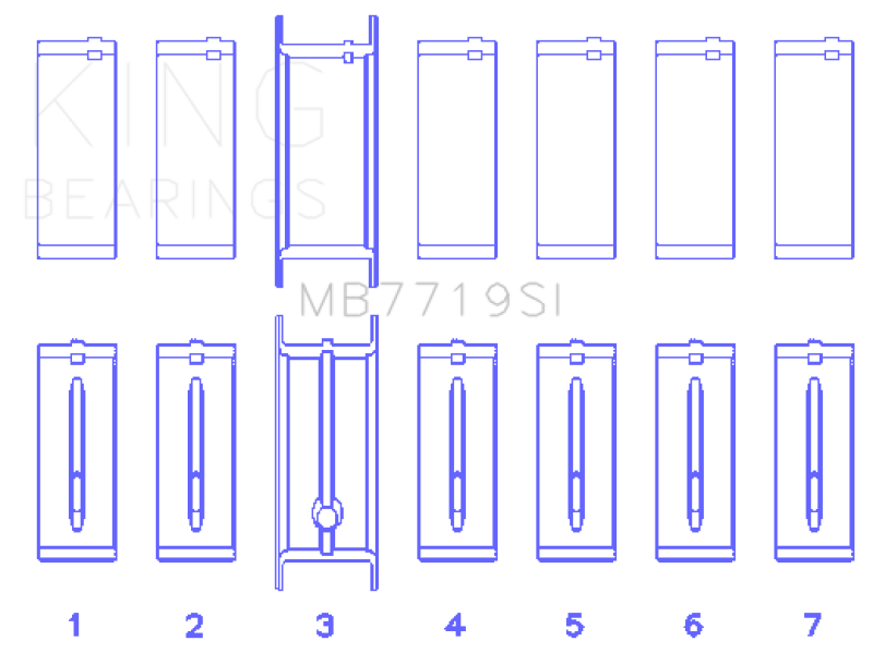 King AMC / JEEP 242CI 4.0L POWER-TEC (Size 0.40 Oversized) Main Bearing Set-thumbmail-2