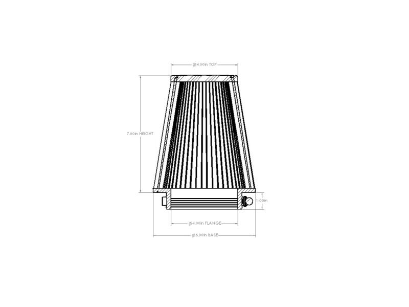 aFe POWER Universal Clamp-On Air Filter w/ D2 Dura-Dry Media - 4in F x 6in B x 4in T x 7in H-thumbmail-7