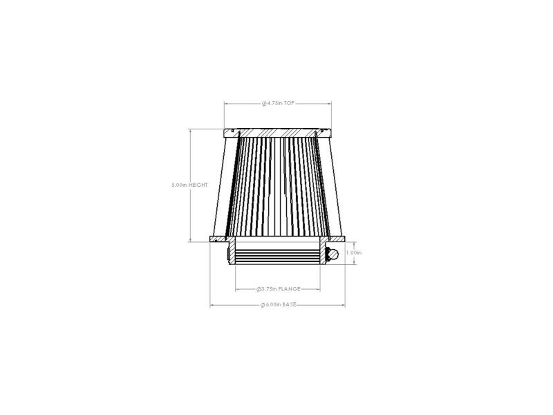 aFe POWER Universal Clamp-On Air Filter w/ D2 Dura-Dry Media - 3-3/4in F x 6in B x 4-3/4in T x 5in H-thumbmail-7