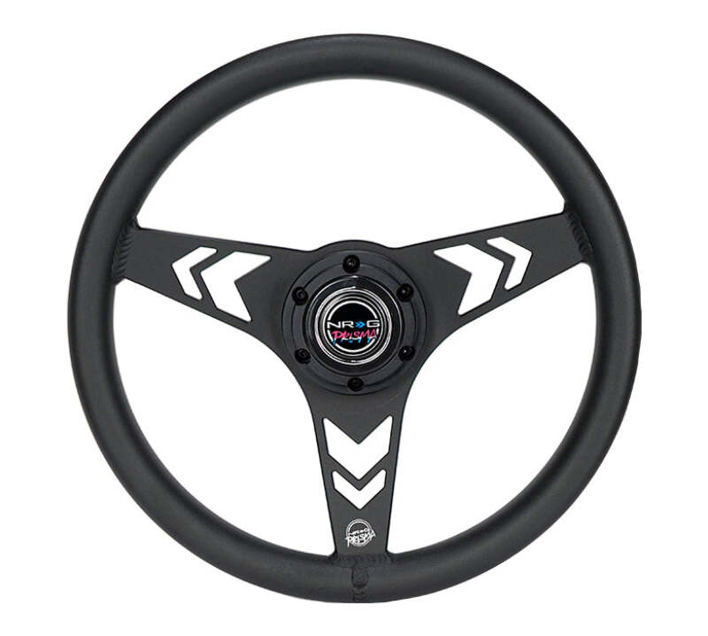 NRG Aluminum Steering Wheel 330mm - Arow Cutout - Ergonomic Grip - Anadized Black