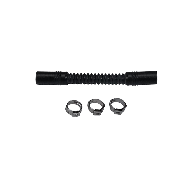 Deatschwerks Convoluted Tubing 100mm Length x 8mm ID Side 1 x 8mm ID Side 2 - Black-thumbmail-1