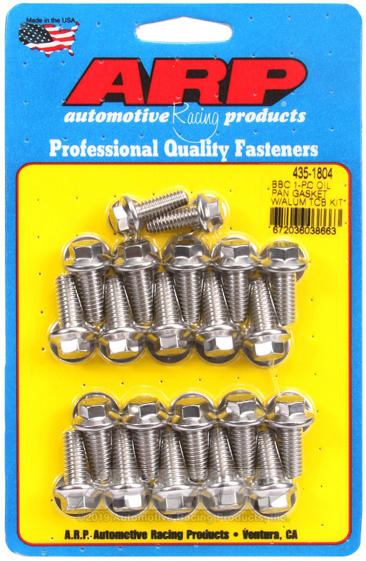 ARP BB Chevy1-pc Oil Pan Gasket w/ Alum Timing Cover Hex Bolt Kit-thumbmail-1
