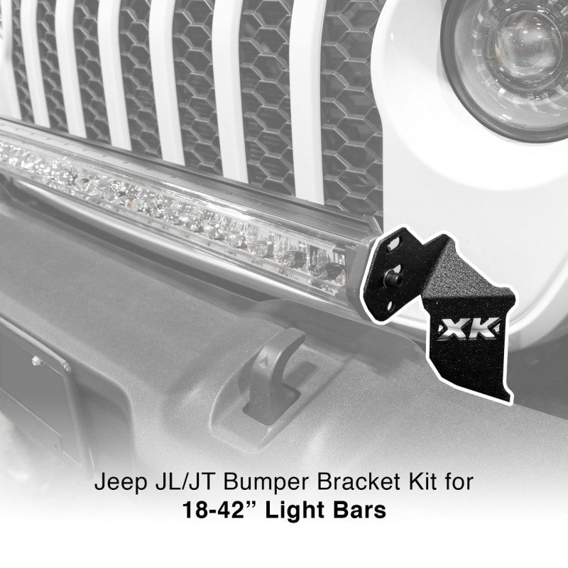 XK Glow Jeep JL JT Front Bumper Light Bar Bracket Kit 20-36In-thumbmail-1