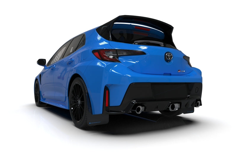 Rally Armor 23-24 Toyota GR Corolla Black Mud Flap w/ Light Blue Logo-thumbmail-8