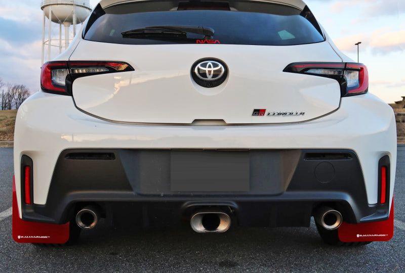 Rally Armor 2023 Toyota GR Corolla Red UR Mud Flap w/ White Logo-thumbmail-12