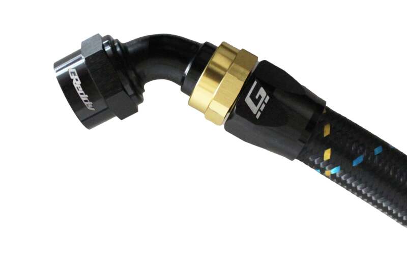 GReddy AN12 60 DEGREE HOSE END SWIVEL BLACK/GOLD ANODIZED-thumbmail-1