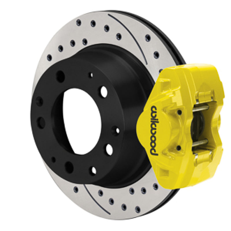 Wilwood 84-89 Porsche 911 D31 11.42in. Rear Brake Kit w/ Flex Lines - Drilled Rotors (Yellow)-thumbmail-1