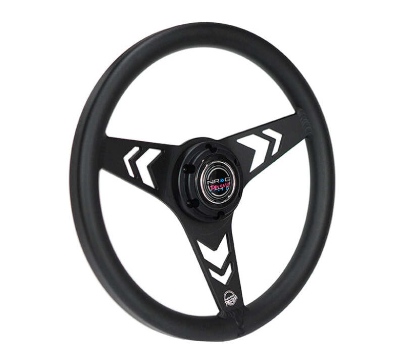 NRG Aluminum Steering Wheel 330mm - Arow Cutout - Ergonomic Grip - Anadized Black-thumbmail-3