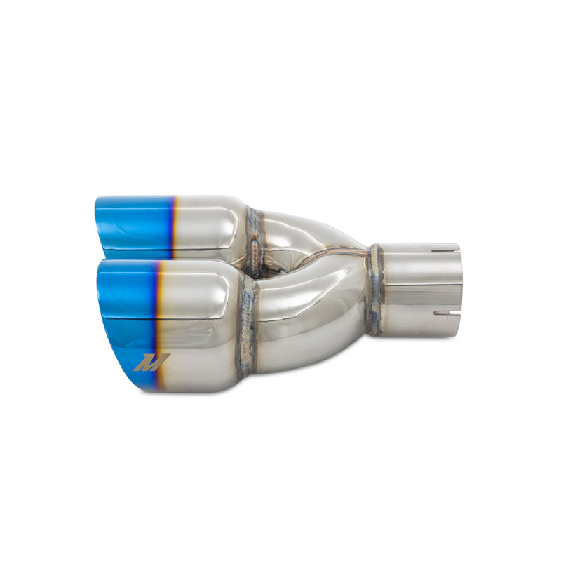 Mishimoto Dual Offset Tips 2.5in Inlet 3in Outlet Slash Cut - Burnt-thumbmail-5