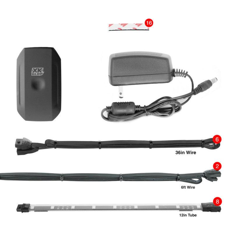 XK Glow Flex Strip Million Color XKCHROME App Controlled Home Indoor & Outdoor LED Light Kit 4x3ft-thumbmail-1